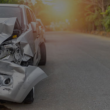 A car damaged after dangerous driving.